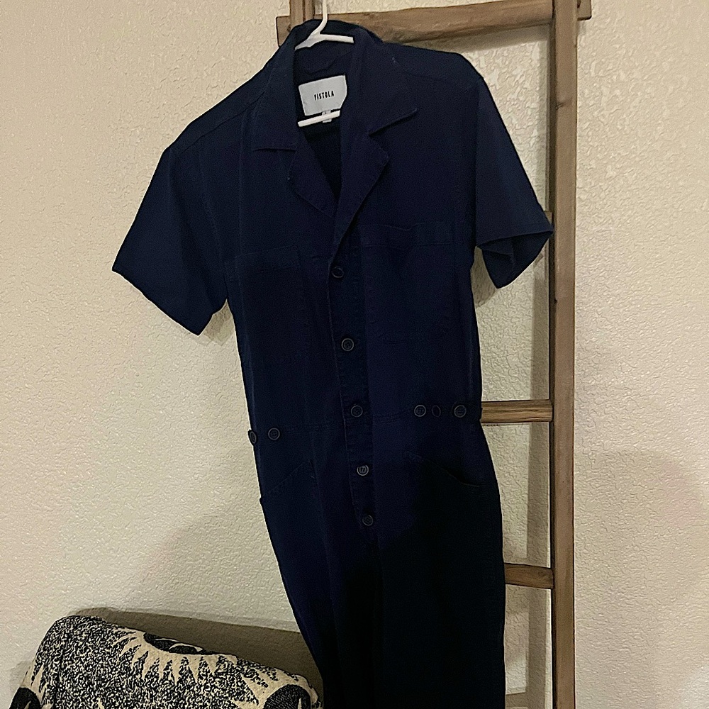 pistola navy short-sleeve utility romper - Picture 5 of 6